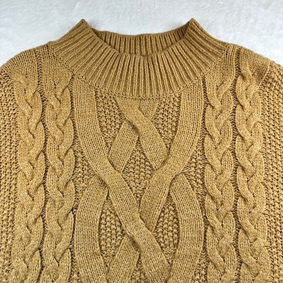 Ava & Viv Womens Sweater D.Tan Sz 4X Mock Neck Pullover Chunky Oldmoney preppy - Picture 2 of 10